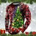 thumbnail image 2 of KHONTS Christmas Tree T Shirts for Men Long Sleeve Casual Holiday Xmas Tees Casual Crewneck Pullover 2025 Christmas Graphic Shirt 12-Red XXXXL, 2 of 3
