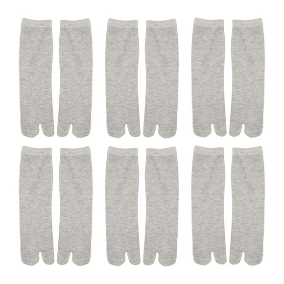 Calcetines Tabi Flip Flop Salvador 6 Pares Tipo Sandalias Punta Dividida Gris