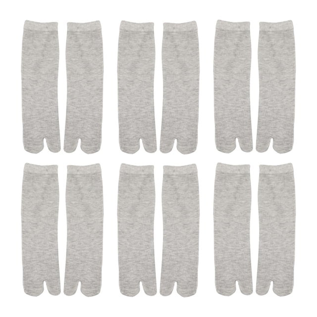 Calcetines Tabi Flip Flop Salvador 6 Pares Tipo Sandalias Punta Dividida Gris