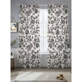 thumbnail image 2 of Farmhouse Black Sheer Curtains 84 Inch Length 2 Panels Set for Living Room/Bedroom, Vintage Flower Leaf Botanical Plant Semi Curtain Sheers Drapes Rod Pocket Curtains Window Treatment Set 52''x84''x2, 2 of 7