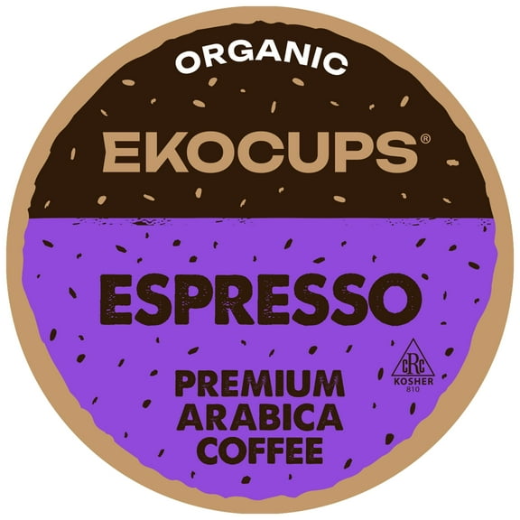 EKOCUPS Organic Espresso Dark Roast Coffee Pods. 40 Count For Keurig K-Cups Brewers