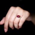 thumbnail image 6 of Rosec Jewels Lab Grown Ruby Engagement Ring (8 mm Cushion Cut, AAAA Grade Certified) - Ruby Diamond Ring - with Jewelry Box, 14K White Gold, US 9.50, 6 of 8