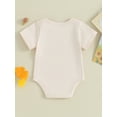 thumbnail image 4 of Bagilaanoe Newborn Baby Girl Boy Summer Rompers Letter Print Short Sleeve Bodysuits 3M 6M 12M 18M Infant Casual One Piece Short Jumpsuit, 4 of 9