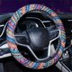 thumbnail image 1 of Funda para volante de coche de lino rugoso, estilo vintage, moderna y única., 1 of 4