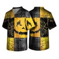 thumbnail image 2 of Domuza Halloween Scrub Shirts for Men Spooky Funny Graphics V-Neck Short Sleeve Caregiver Uniform Shirts Comfy Soft Classic Fit Medical Workwear 4XL, 2 of 6