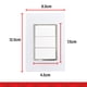 thumbnail image 4 of KIT DE 2 PLACAS CON APAGADOR TRIPLE BLANCA Sanelec 4477, 4 of 6