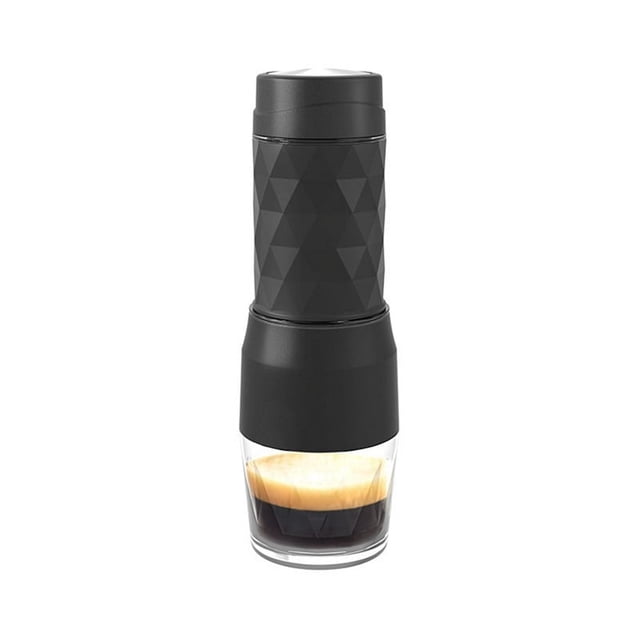 Cafetera portátil, máquina de café expreso, prensa manual, cafetera de cápsulas molida, portátil para viajes y picnic, color negro