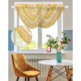 thumbnail image 3 of Yellow Khaki Boho Sheer Waterfall Valance Curtains for Window, Vintage Ethnic Tribe Abstract Art Rod Pocket Sheer Topper Swag Curtains for Living Room, Kitchen 38.5"W x 47.2"L, 1 Panel, 3 of 7