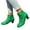 Green, variant on Kitten Heels Ankle Boots for Women Vintage Splice Leather Zipper Pointed Toe 70s Dressy Fall Winter Short Booties