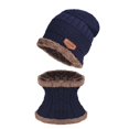 thumbnail image 4 of Men‘S Winter Hat Cap Collar Set Plus Velvet Thick Knit Hat And Muffler, 4 of 5