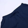 thumbnail image 5 of DDAPJ pyju Womens Drawstring Wide Leg Pants Cotton Linen Casual Summer Pants Lightweight Beach Palazzo Harem Pants with Pockets Sales of Today Dark Blue XXL, 5 of 7