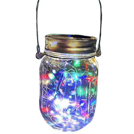 

Hang & Illuminate Gardens Yards Weddings with Mason Jar lids 1 Pack Solar Starry Jar Lights