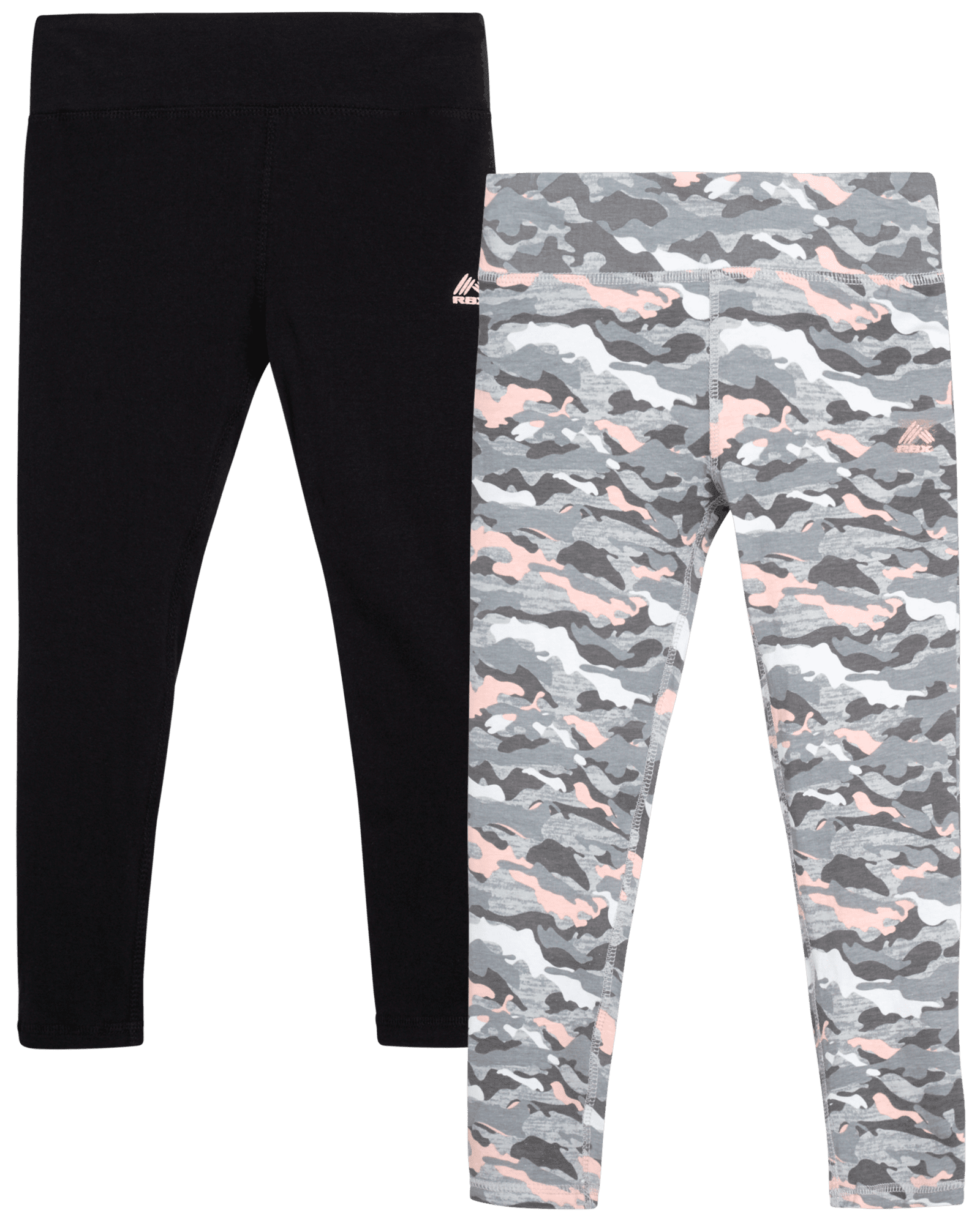 RBX Girls' Active Leggings 2 Pack Performance Stretch Cotton Gym