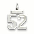 thumbnail image 1 of 925 Sterling Silver Rhodium Plated Number 52 Necklace Pendant Charm Charms, 1 of 6