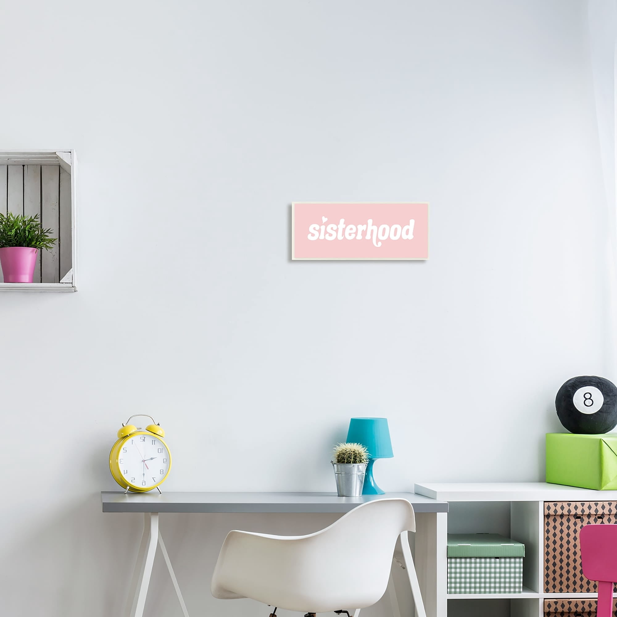 Stupell Industries Sisterhood Meaningful Siblings Pink Retro Typography Graphic Art Unframed Art Print Wall Art, Design by Daphne Polselli