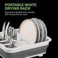 thumbnail image 4 of BEAST COOLER ACCESSORIES Collapsible Dish Drying Rack - Durable 4-Compartment Utensil Drainer for Kitchen, RV Camping Essentials - Compact Dinnerware Organizer, Sink Dish Storage, Gray - 4.9"x14"x12", 4 of 7