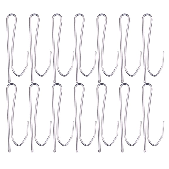 GANGTU 50-Pack Stainless Steel Curtain Pin Hooks, Heavy-Duty Metal Drapery Hooks for Window Curtains, Door Curtains and Shower Liners, Rust-Proof S-Hooks, Silver