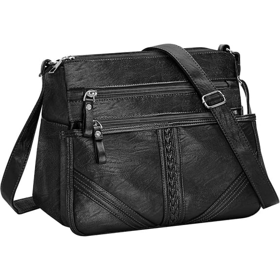 Crossbody Bags For Women Pocketbooks Soft PU Leather Purses and Handbags Multi Pocket Shoulder Bag