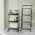 thumbnail image 2 of 4-Tier Vegetable And Fruit Storage Rack – Black Plastic Kitchen Utility Stand – Freestanding 2 of 3