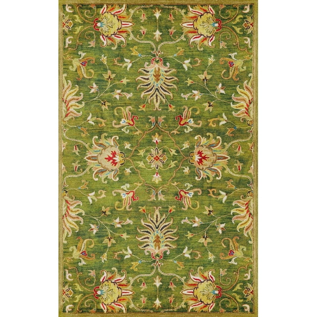 Tapis Vert Émeraude en Laine de 8' x 10'6"