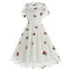 thumbnail image 5 of Vestido de Verano para las Mujeres de Manga Corta Cuello Redondo Polka Dot Impresión, Sexy Slim-Fit Casual Mini Estilo, 5 of 6
