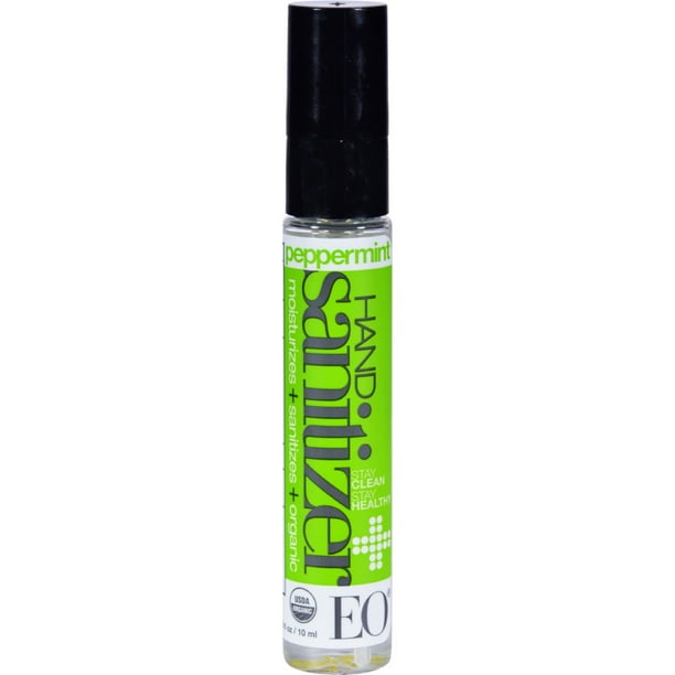 EO Products Spray Désinfectant pour les Mains - Menthe Poivrée avec Thym - Étui de 12 -.33 oz