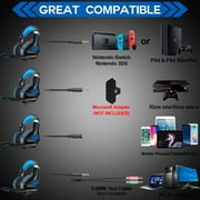 Beexcellent Gaming Headset for PS4 PS5 Xbox One Switch PC with Noise Cancelling Stereo Bass Surround Sound