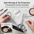 thumbnail image 4 of Small Stainless Steel Cuticle Manicure Dry Skin Beauty Nail Scissors Set High Precision Tip Rubber Handle Grip Leather Cases, 4 of 7