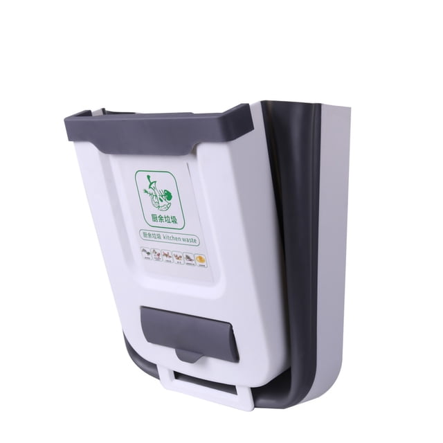 Cubo De Basura Colgante Cubo De Basura Plegable Cubo De Basura Plegable Cubo De Basura Plegable Colgante Para El Hogar Para Sala De Estar Cocina Dormitorio Gris M 8L