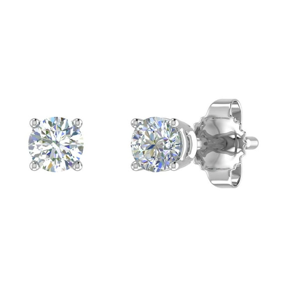 1/3 Carat 4-Prong Set Diamond Stud Earrings in 14K White Gold