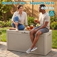 thumbnail image 2 of MINDYES 120 Gallon Resin Deck Box, Diamond Outdoor Storage Box for Patio Cushions, Pool Floats & Garden Tools, Beige, 2 of 8