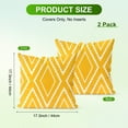 thumbnail image 3 of Uxcell 2-Pack Outdoor Waterproof Throw Pillow Cover, 17x17 Inch Linen Boho Geometric Decorative Cushion Cover [Yellow White Stripe], 3 of 7