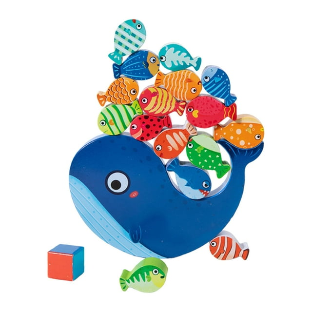 Jouets Montessori Blocs de Construction Empilables Jeu d'Équilibre Poisson