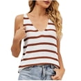thumbnail image 1 of Débardeurs pour Femmes Mode Débardeurs Décontractés pour Femmes Mode Camisole à Rayures en Tricot à Contraste de Couleurs Débardeurs à Col en V Camisoles pour Femmes Débardeurs pour Femmes Camisoles pour Femmes Débardeurs Mode pour Femmes, 1 of 10