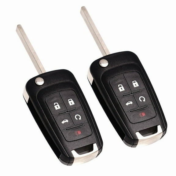 Replacement Remote Key Fob 2-Pack with Built-in Chip Black 5-Button Car Ke  for Remote Locking
