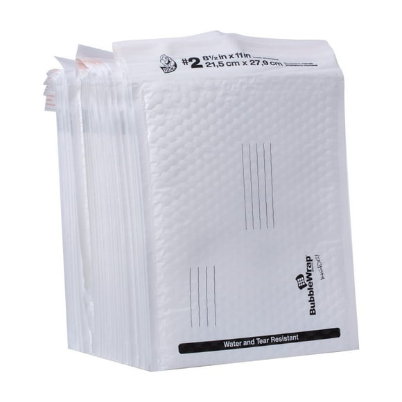 Duck Brand Poly Bubble Mailers, White