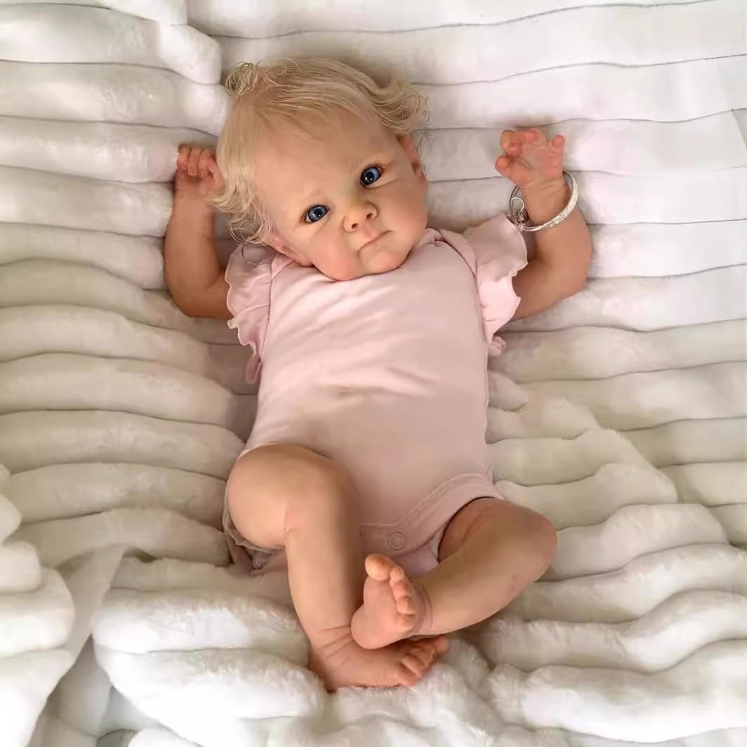 Realistic Reborn Baby Doll Bettie with Hair 18 Inch Cute Life Size Newborn Babies Soft Cloth Body Bebe Reborns Doll with Accessories