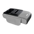 thumbnail image 3 of davian Car Armrest Pad Center Console Box Tissue Holder PU Leather Comfortable Sponge Padding Multifunctional Storage Organizer with Phone Slot Easy Installa gray, 3 of 8