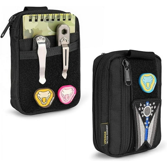 VIPERADE VE26 EDC Pouch, Small EDC Organizer Pouch, EDC Pocket Organizer for Men, EDC Pouch Organizer Utility Pouch for Multitools, EDC Organizer-Black