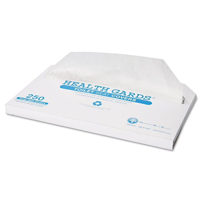 Health Gards Toilet Seat Covers, Half-Fold, 14.25 x 16.5, White, 250/Pack, 4 Packs/Carton