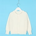 thumbnail image 2 of XXWXYD Kids Basic Knit Cardigan Single Breasted Long Sleeve Jacket Neutral Tone Layering Piece for School Uniform, 2 of 6
