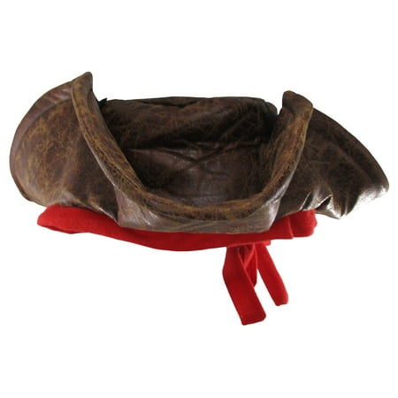 Child Sized Carribean Pirate Costume Tri-Corner Distressed Brown Hat Tricorne