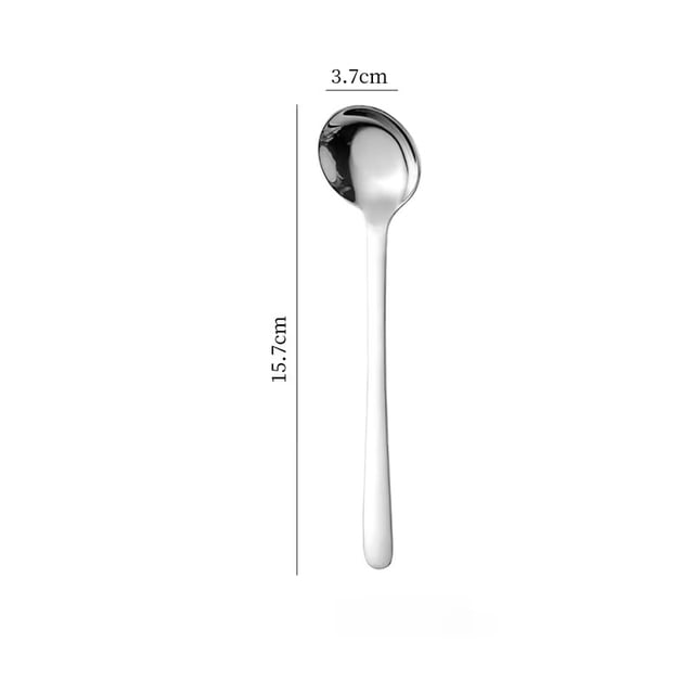 1 cuchara redonda pequeña de fondo plano, cuchara pequeña de acero inoxidable, cuchara de postre creativa con forma de nido de pájaro, cuchara for revolver café, cuchara for condimentar el hogar