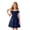 Navy, variant on Girls Off Shoulder Strapless Waist Cute A Line Banquet Formal Gown for Tweens and Teens Solid Color Party Dress Red 120
