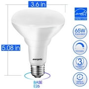 ENERGETIC [Energy Star] Dimmable Indoor LED Flood Light Bulbs BR30, 65W Equivalent, CRI 80, Daylight 5000K, UL Listed, 6 Pack