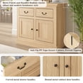thumbnail image 4 of Swedhaus Modern Sideboard Buffet Cabinet,Kitchen Storage Cabinet with 2 Drawers and 2 Doors,Wooden Sideboard Cabinets for Dining Room Living room,Oak, 4 of 7