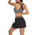 thumbnail image 5 of Jacenvly Plus Size Swimsuit for Women Swimdress Two-Piece Swimwear with Flared Skirt Bikini Bathing Suits Multicolor, 5 of 5