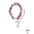 thumbnail image 2 of Silvertone Large Lucky 7 Red Christmas Bead Bracelet, 2 of 4