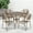 Gold, variant on Emma + Oliver Commercial Grade 35.5" Square Black Patio Table Set-4 Round Back Chairs