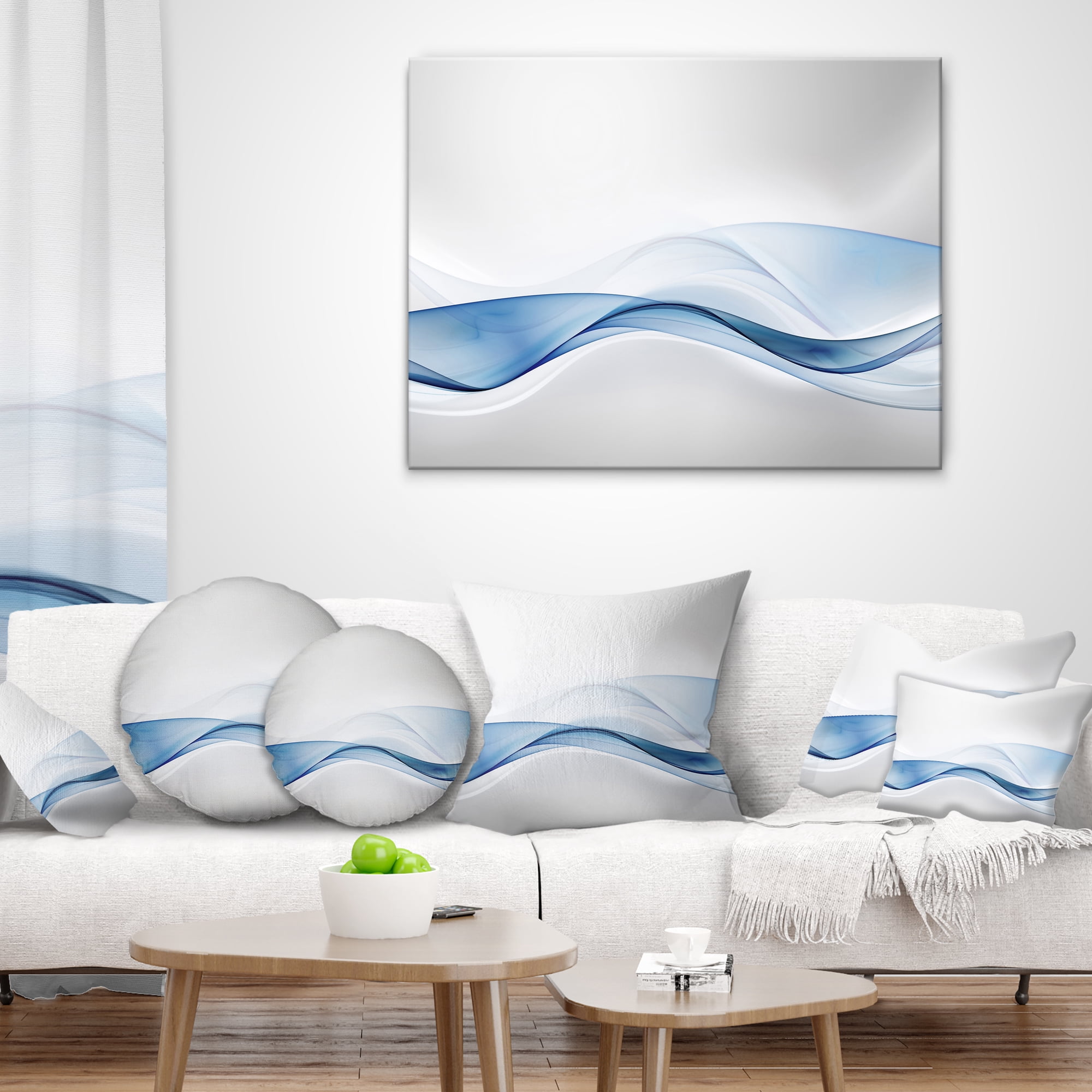 Designart 3D Wave of Water Splash - Abstract Throw Pillow - 18x18